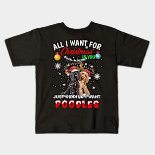 Cute poodle christmas Kids T-Shirt
